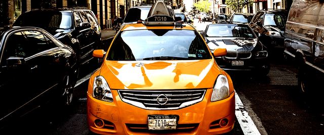 Yellow taxis in New York City traffic